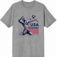 thumbnail image 3 of USA Volleyball Adult Heather Gray Crew Neck Short Sleeve Tee-Medium, 3 of 4