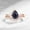 14K Black Gold Vermeil, variant on Pear Cut Blue Sandstone Engagement Ring Set – 14K Rose Gold Vermeil 2 Pcs Bridal Wedding Ring – Celestial Halo Ring Set for Women – Handmade Fine Jewelry
