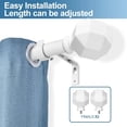thumbnail image 4 of Urbanest Adjustable Single Curtain Rod Set Mason Finials – 3/4-Inch Diameter, With Glossy White Rod, 28–48 Inches, 4 of 6
