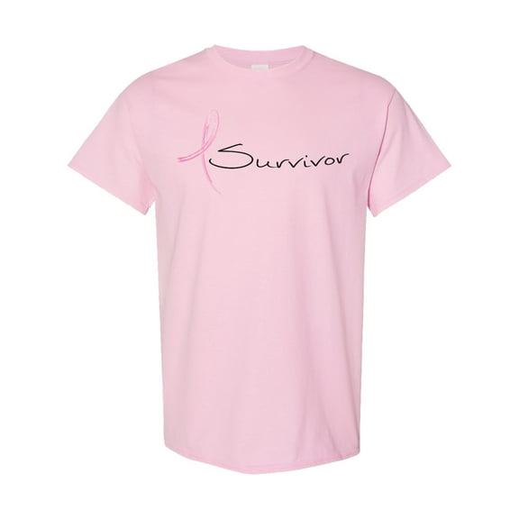 Inktastic Breast Cancer Survivor Pink Ribbon T-Shirt