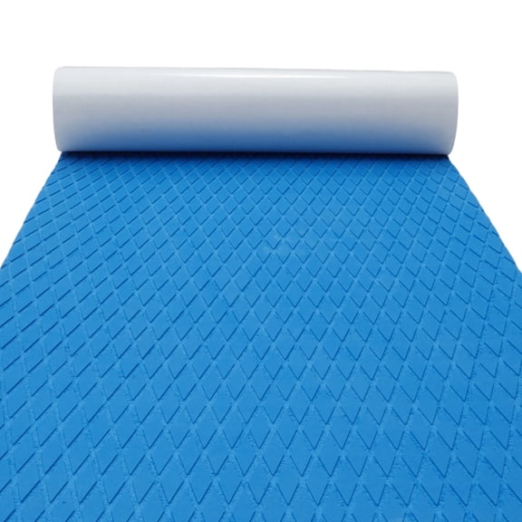 Unique Bargains Self-Adhesive 48" L x 17" W Boat Flooring Strip Cut EVA Foam Sheet Non-Slip Traction Pad for Boats Decking Surfboard Paddle Board Blue
