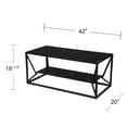 thumbnail image 5 of RIGO 42 inch Wide Glass-Top Cocktail Table with Storage, 5 of 5