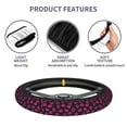 thumbnail image 6 of Elastic Steering Wheel Cover, fashion lips black leopard Stretch Thickening Car Steering Wheel Cover Women Men, Steering Wheel Protector Universal 15 in, 6 of 7