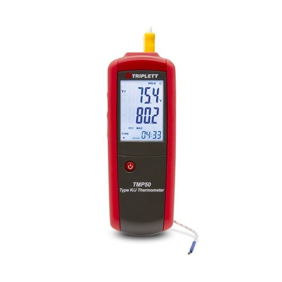 Triplett TMP50 Single Input Type K/J Thermometer with Certificate of Traceability to NIST