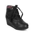 thumbnail image 1 of New Girl Link Peggy-61K Leatherette Round Toe High Top Wedge Sneaker, 1 of 5