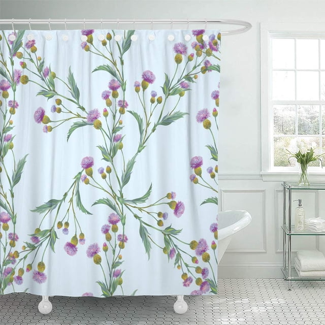 ABPHQTO Bloom Composición decorativa de acianos persas Patrón de fondo sin costuras 3 Cortina de ducha 160x180 cm