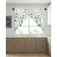 thumbnail image 4 of Swag Curtains, Summer Green Plants Leaves Watercolor Lines Leaves Rod Pocket Kitchen Curtains Valances Tier Curtains Swag Valance Curtains for Bedroom Living Room 36" x 45", 2 Panels, 4 of 6