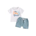 thumbnail image 2 of Musuos Toddler Boys First Birthday Outfits 6M 12M 18M Letter Print Short Sleeve T-Shirts Tops and Elastic Waist Shorts Summer Set, 2 of 10