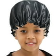 thumbnail image 3 of Satin Bonnet Children‘s Sleeping Cap Soft Night Adjustable Double Sleep Cap, 3 of 5