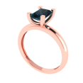 thumbnail image 2 of 1 ct Emerald Cut Natural London Blue Topaz Solitaire 14K Rose Gold Womens Engagement Ring, 2 of 5