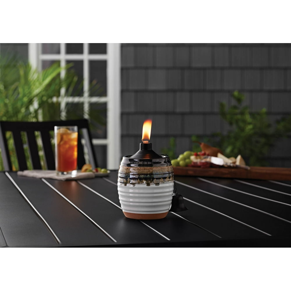 Better Homes & Gardens Ceramic Flame Tabletop Torch, Neutral Walmart