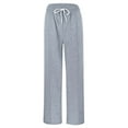 thumbnail image 6 of EDFBUYKRS Female Women Pants Casual Women Sweatpants Tall Length Women's Solid Color Autumn and Winter Versatile Casual and Comfortable High Waisted Drawstring Wide Leg Casual Sweatpants Xxl, 6 of 9