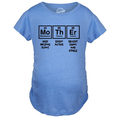 

Maternity Periodic Mother Pregnancy Tshirt Funny Science Tee (Heather Light Blue) - XL