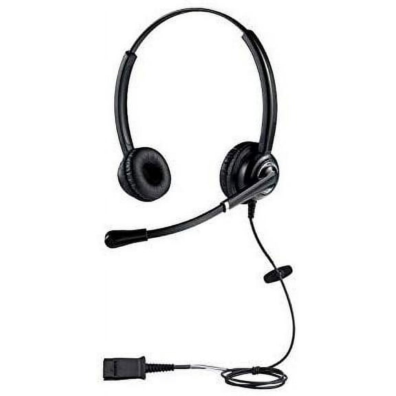 Cisco Phone Headsets for Office Phones - Binaural Call Center HD Telephone Headset with Microphone for Landline Phones - Corded Desk Phone Headset with RJ9 Adapter - Compatible with Cisco IP Phone