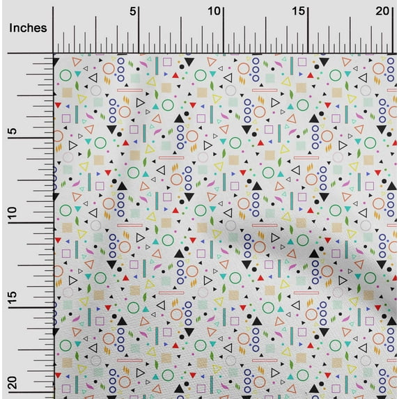 oneOone Silk Tabby White Fabric Geometric Diy Clothing Quilting Fabric Print Fabric By Yard 42 Inch Wide-LWS