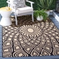 thumbnail image 3 of SAFAVIEH Courtyard Thane Nautical Indoor/Outdoor Area Rug, 4' x 5'7", Black/Beige, 3 of 16