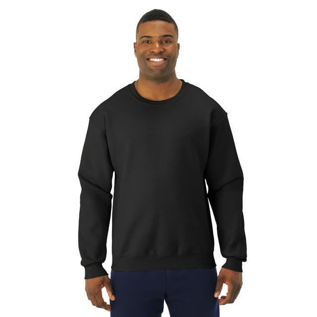 Jerzees Mens NuBlend Super Sweats Crew Sweatshirt, M, Black