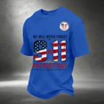 thumbnail image 3 of 9/11 Shirt for Men Never Forget 911 T Shirt 25th Anniversary USA Shirts American Flag Patriotic Short Sleeve Tops, S, 3 of 4