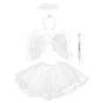 thumbnail image 1 of Conjunto de 4 disfraces de ángel con diadema, alas, varita y falda tutú para niñas (ángel), 1 of 5