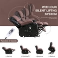 thumbnail image 4 of LEGAHOME Lift Recliner, Electric Power Recliner Chair with Massage Function, PU Leather Lift Chair with Cup Holders and Side Pocket, Wide Seat Recliner Sofa for Elderly, Brown, 4 of 10