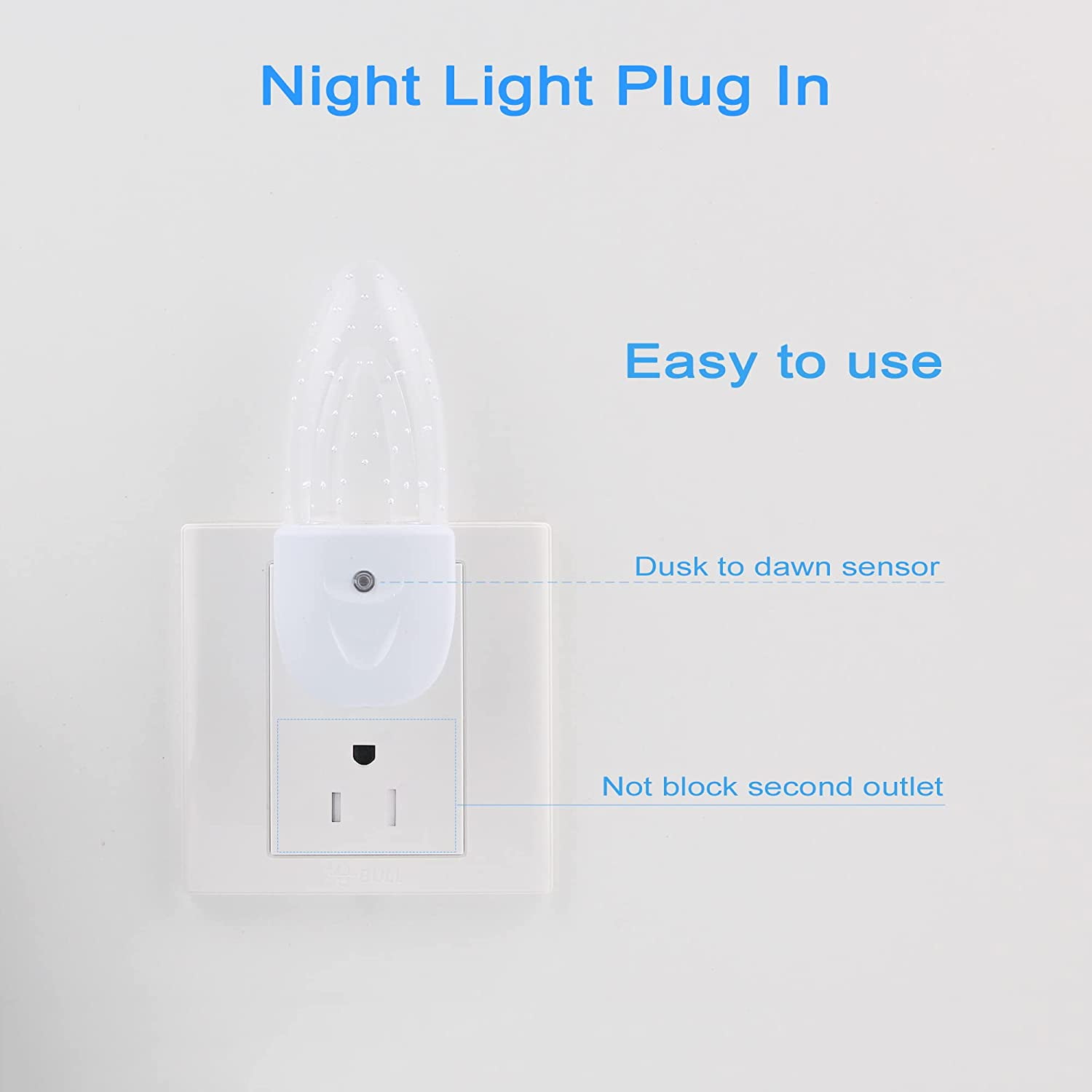 GREENIC Multicolor LED Night Light 4 Pack Bubble Pattern with Dusk to Dawn Sensor, Rotating 8 Colors, Plug in for Bedroom, Kids Room, Bathroom