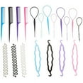 19 Pcs Hair Braiding Tool, DIY Hair Styling Tool Kit Updo Ponytail