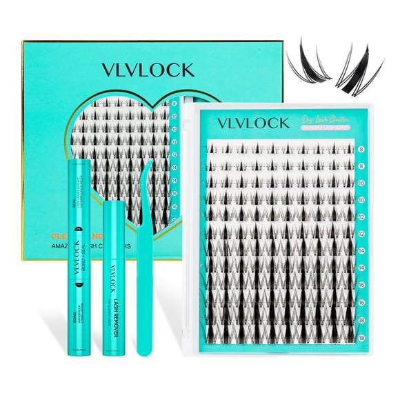 Kit de extensiones de pestañas VLVLOCK Fairy Lash Clusters Natural Look