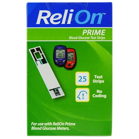 ReliOn Prime Blood Glucose Test Strips, 25 Ct