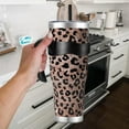 thumbnail image 5 of 40 oz Leopard Print tumbler with Handle Skinny Vacuum Insulated Tumbler With Straw,Cute Cheetah Print Cups Water Bottle CoffeeTravel Tumbler, Leopard Decor/Accessories for Women, 5 of 6
