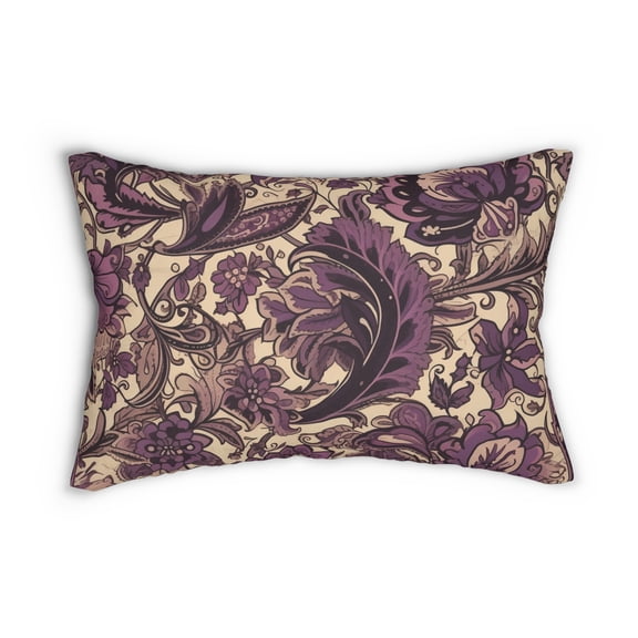 Lumbar Pillow with Jacobean Design