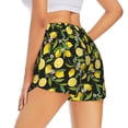 thumbnail image 4 of Picia Lemon Fruits Flowers Leaves Pattern Women's 2 in 1 Athletic Running Shorts High Waisted Workout Casual Gym Sweat Shorts with Comfy Liner Zipper Pockets-Large, 4 of 9