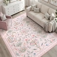 thumbnail image 5 of Lahome Decor 8'x10' Area Rug, Floral Washable Rugs for Living Room, Non Slip Soft Ultra-Thin Indoor Decor Elegant Carpet Vintage Flower Rug Indoor for Bedroom Dining Room Pink, 5 of 11