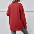 thumbnail image 4 of Sweatshirt for Women Long Sleeve V Neck TopsPullover Casual Sweatshirts Solid Fall Fashion Sweaters Loose Trendy Winter Clothes Cute Tops Comfy Fall Outfits 2025, 4 of 5