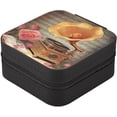 thumbnail image 2 of GZHJMY Retro Phonograph Travel Jewelry Case, Portable Small Jewelry Box, Necklace Earrings Travel Jewelry PU Leather Box, Christmas Gift for Women Girl for Necklace Bracelet Earrings Rings, 2 of 7
