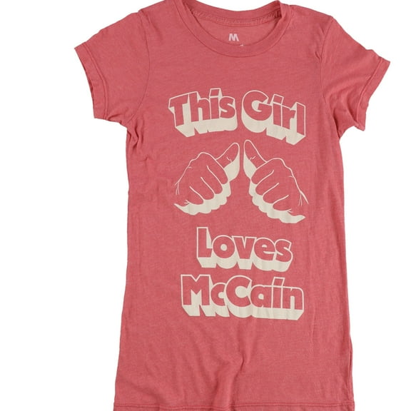 Local Celebrity Womens This Girl Loves McCain Graphic T-Shirt, Pink, Small