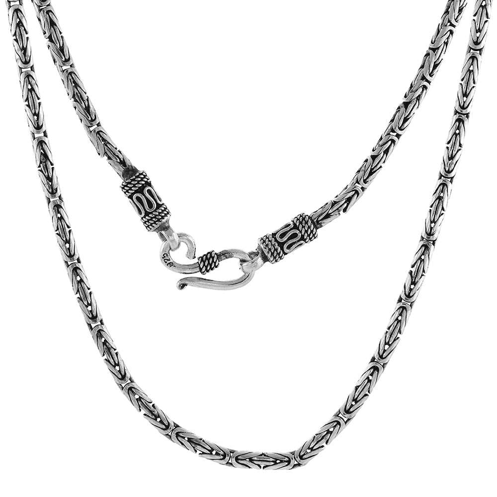REAL Solid 925 Sterling Silver Italian ROUND SNAKE Chain Necklace Made In Italy 
