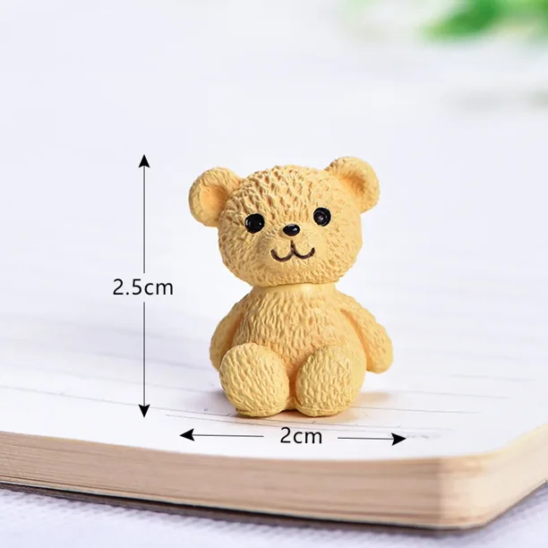 Figuras de oso kawaii de resina, artesanía en miniatura, adorno de jardín de hadas, casa de muñecas en miniatura, accesorios de decoración del hogar, gran oferta