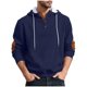 thumbnail image 2 of pstuiky mangas largas para hombre, Blusa informal holgada de color liso con botones y cordón de moda para hombre, de manga larga, con capucha camisetas de hombre m, 2 of 8