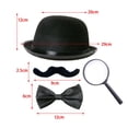 thumbnail image 3 of Barba Pajarita Sombrero Lupa Accesorios Decoración de Halloween Discoteca Disfraces Fiesta Temática Mago Disfraz Conjunto Detective Era Moderna, 3 of 8