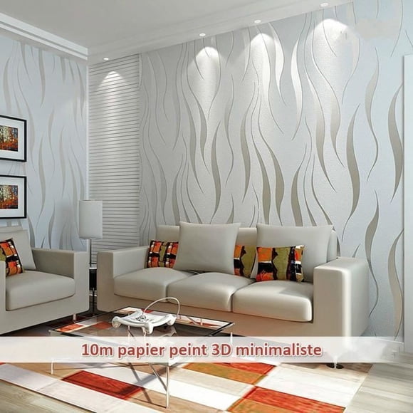10M 3D Wallpaper Non-woven Modern Minimalist Curves Shine for Bedroom Living Room TV Background