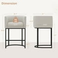 thumbnail image 3 of Dycanpo 27" H Modern Bar Stools Set of 3 with Back and Arms, for Home Kitchen, Light Gray, 3 of 8