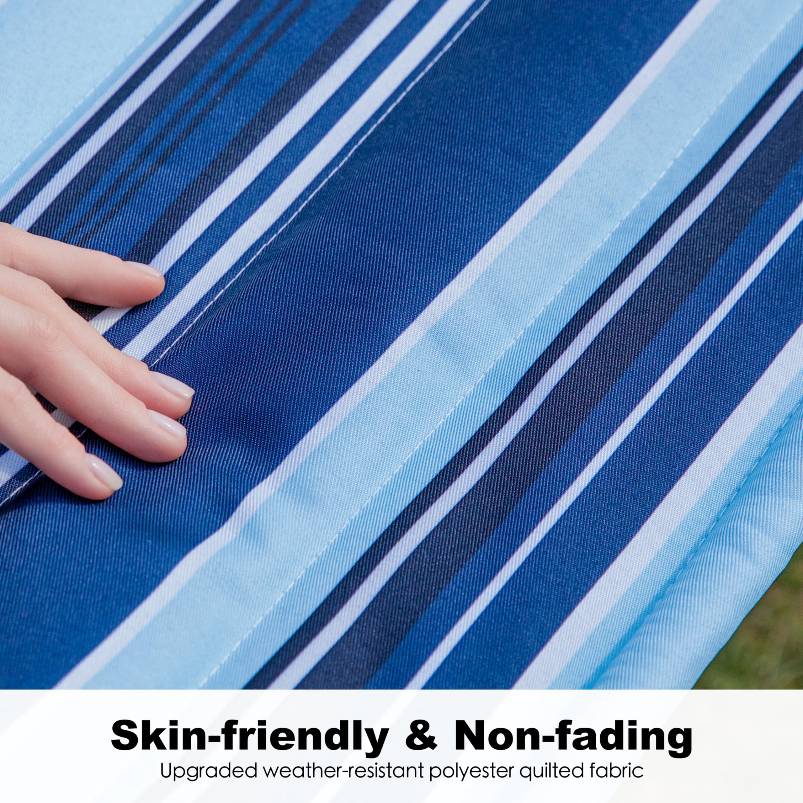 Hammock 2 Person Quilted Fabric Hammocks For Outside  Double 12ft With Spreader Bar Large Removable Pillow Storage Bag Carabiners Max 475 Lbs Capacity (catalina Beach)