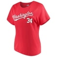 thumbnail image 2 of Women's Majestic Bryce Harper Red Washington Nationals Team Name & Number T-Shirt, 2 of 3