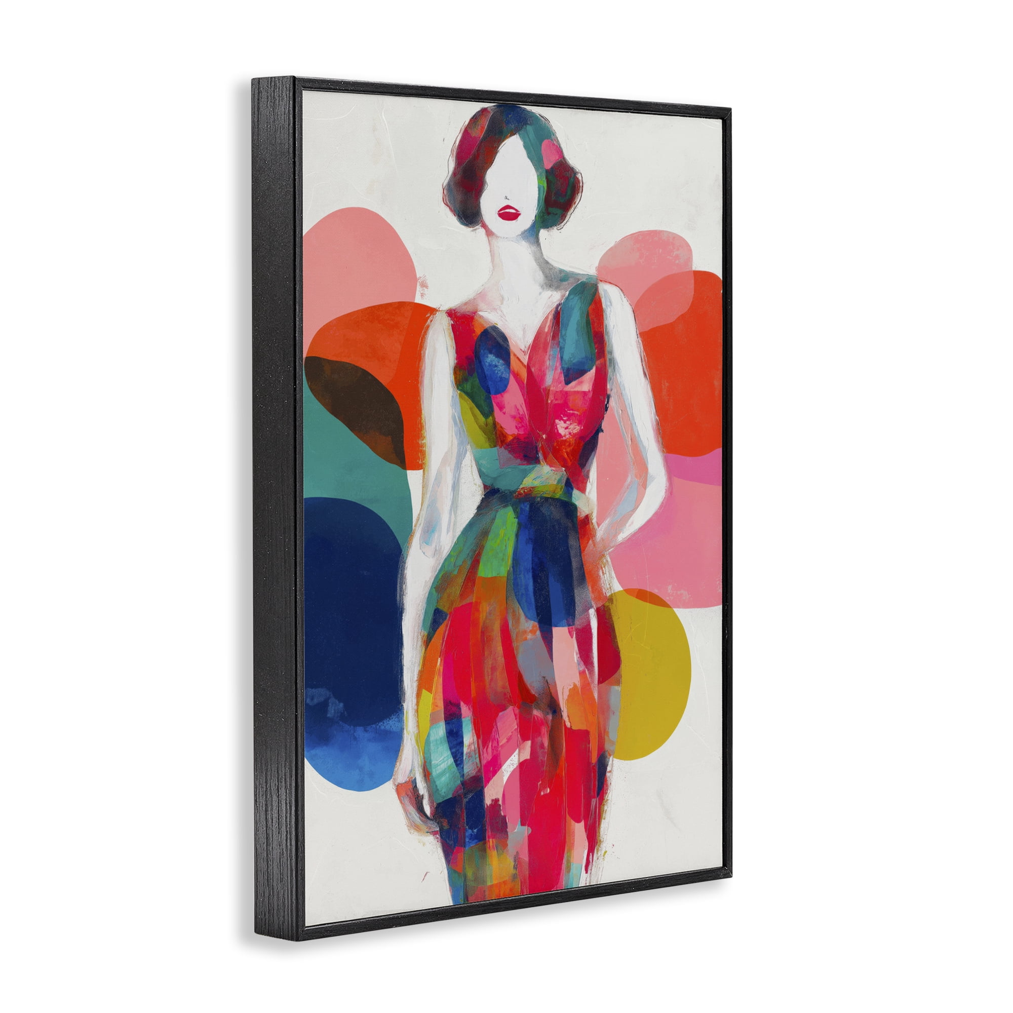 Stupell Industries Deco Fashion Woman Black Framed Giclee Art, design by Chromatic Storm Studio