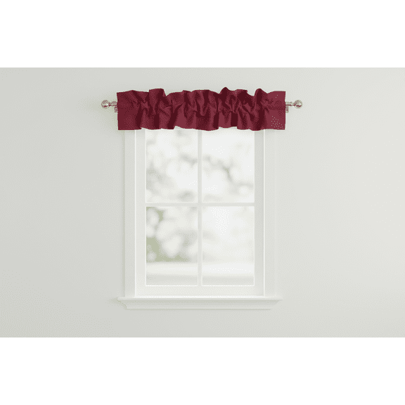 Solid Poplin Curtain Sleeve Topper Burgundy