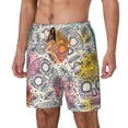 thumbnail image 2 of Uemuo Skull and Flowers Pattern Mens Swim Trunks Quick Dry Board Shorts with Mesh Lining, Stretch Beach Shorts Quick Dry No-Chafing Board Shorts-, 2 of 9