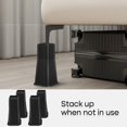 thumbnail image 4 of Elevadores de cama MCXYEM ajustables de 30 cm, resistentes, negros, paquete de 4, 4 of 7