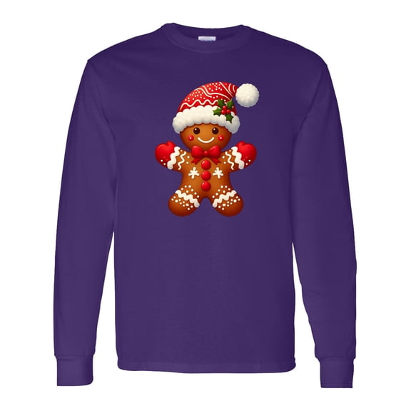 Inktastic Christmas Gingerbread Man Long Sleeve T-Shirt