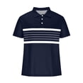 thumbnail image 6 of WREESH Men's Trendy Henley Shirts Short Sleeve Turndown Collar with Solid Print a Modern Classic Navy, 6 of 6