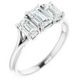 thumbnail image 3 of Pompeii 2.10Ct Emerald Cut Three Stone Diamond Engagement Ring 14k Gold Lab Grown, 3 of 7